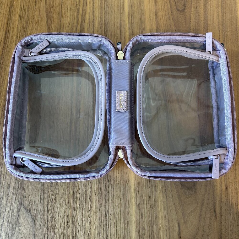 Calpak Small Clear Cosmetics Case in Mauve